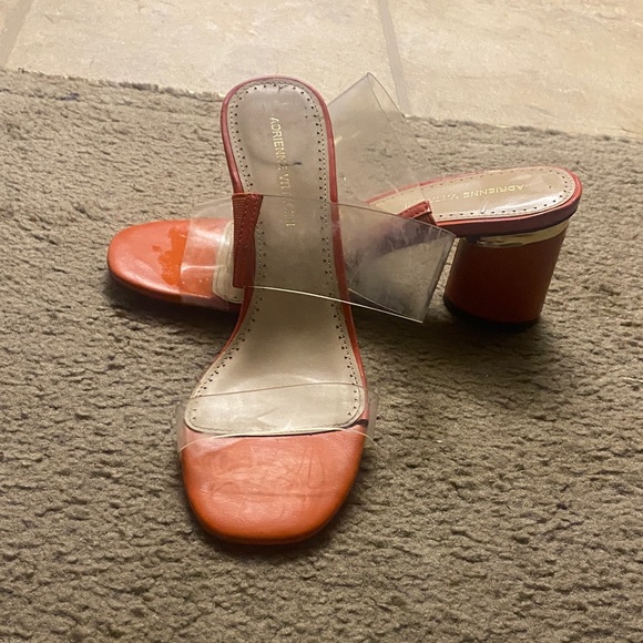 Adrienne Vittadini Orange and Cream Heeled Sandals - Picture 2 of 2